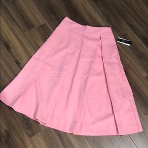 IMNYC Pink Pleated Brocade Skirt NWT